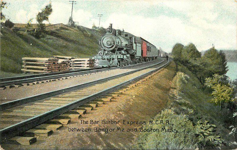 Bar Harbor Express Bangor Maine Boston Massachusetts C-19 postcard 10663