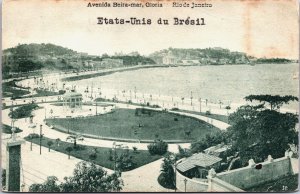 Brazil Rio De Janeiro Avenida Beira Mar Gloria Vintage Postcard C103