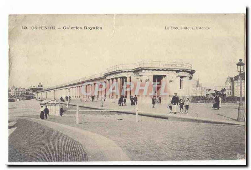 Oostende Old Postcard Royal Galleries