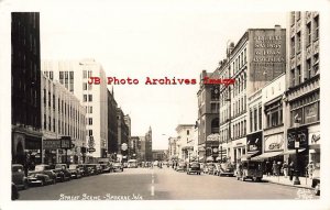 WA, Spokane, Washington, RPPC, Street Scene, Stores, 1944 PM, Ellis Photo