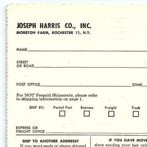 1959 JOSEPH HARRIS CO MORETON FARM ROCHESTER NY GARDEN SEEN ORDER FORM Z5546