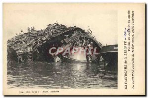Old Postcard Boat War of Liberty 1911 Toulon Catastrophe