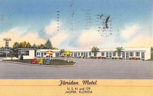 Jasper Florida Floridan Motel Street View Antique Postcard K46011