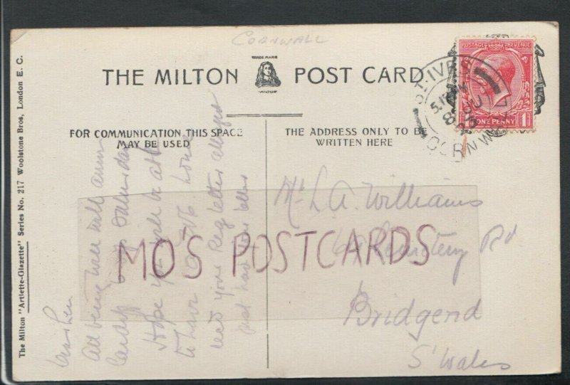 Genealogy Postcard - Williams - 69 Cemetery Road, Bridgend, Wales   RF4774