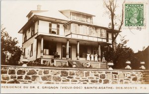 Sainte-Agathe-Des-Monts QC Residence of Dr. Grignon c1935 Real Photo Postcard G9