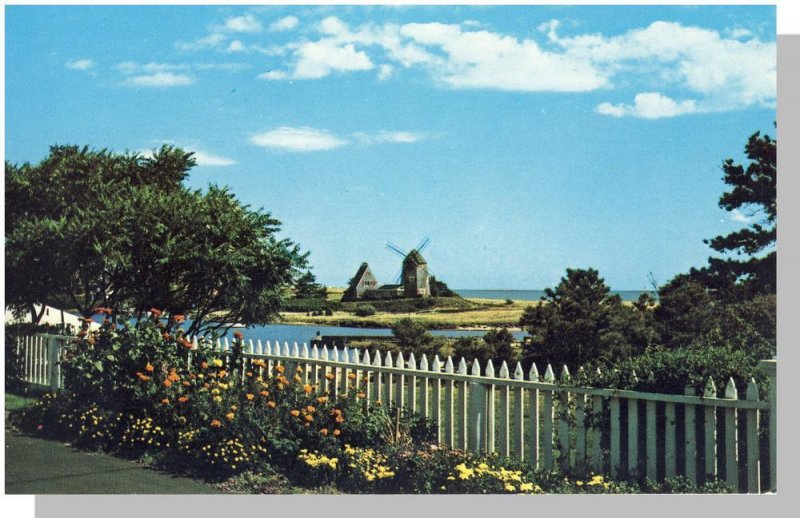 Unique Windmill & House Postcard, Cape Cod, Massachusetts/MA