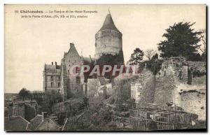 Old Postcard Chateaudun Donjon and near Vieux Remparts Porte d & # 39Abas