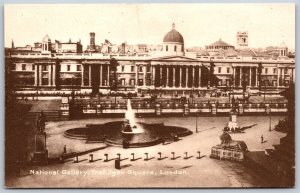 Vtg London England UK National Gallery Trafolgar Square 1910s View Postcard