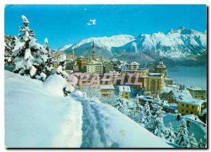 Modern Postcard St Moritz mit der Languard