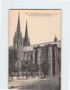 Postcard Place royale et la cathédrale, Clermont-Ferrand, France