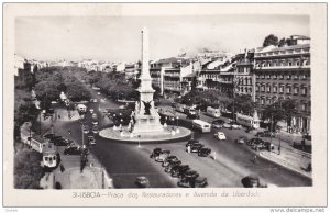 RP: LISBOA - Praca dos Restauradores e Avenida da Liberdade - Portugal , 1930s