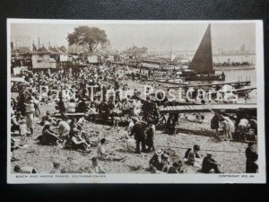 Essex SOUTHEND ON SEA Beach & Marine Parade  - Old Postcard by Lansdown 656