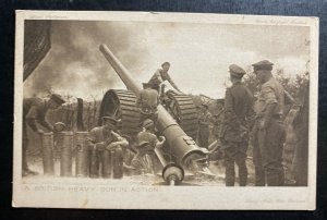 Mint England Real Picture Postcard RPPC British Heavy Gun In Action