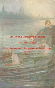 6 Postcards Set, Hilda T Miller, Faulkner No 1822, Children with Mermaid, Fairy