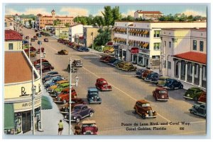 c1940 Ponce De Leon Blvd. Coral Way Exterior Road Coral Gables Florida Postcard