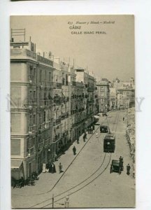 3108896 Spain CADIZ Calle Isaac Peral TRAMS Vintage postcard