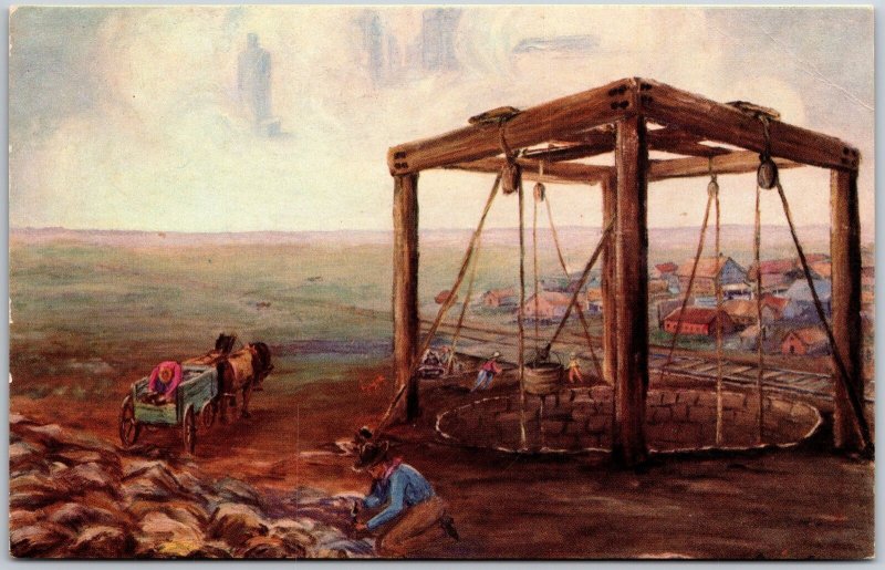 Greensburg Kansas KS, The World's Largest Well, Oil Painting by Dorine, Postcard