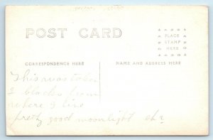 RPPC FOX RIVER IL Illinois?  MOONLIGHT SCENE on River c1910s  Postcard