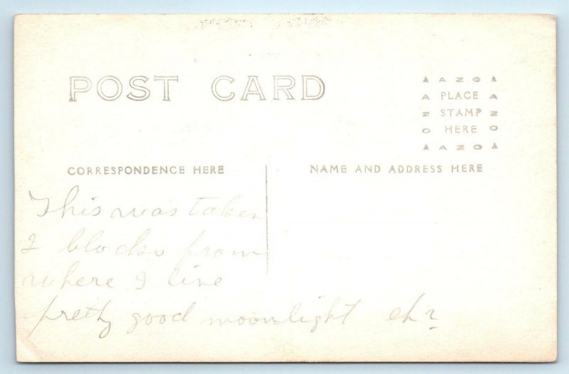 RPPC FOX RIVER IL Illinois?  MOONLIGHT SCENE on River c1910s  Postcard