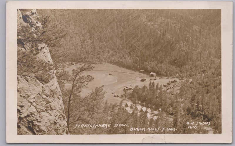 RPPC-Black Hills, Rapid City S. Dakota., Stratosphere Bowl, B. H. Studios 1610