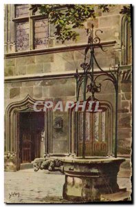 Old Postcard Paris Strolling Musee Cluny Well