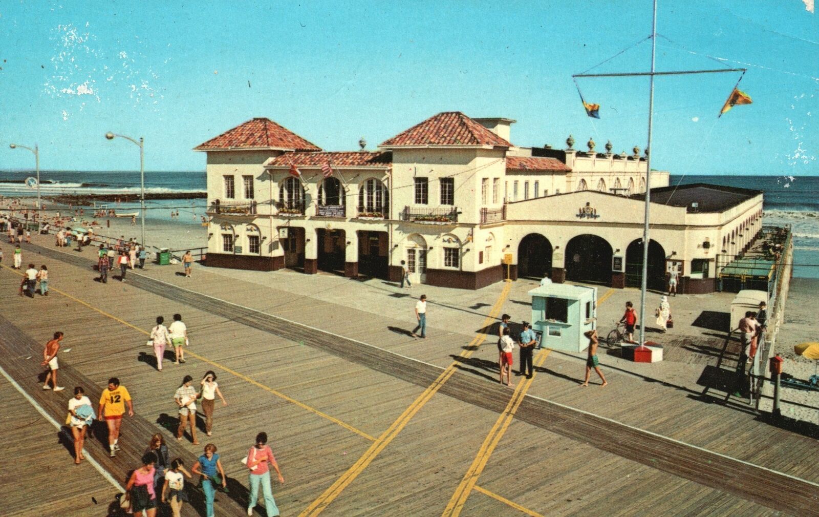 Vintage Postcard Boardwalk And The Music Pier Concerts Meetings Ocean