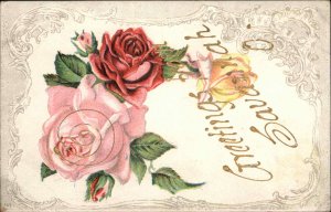 Savannah Georgia GA Floral Greeting Embossed c1910s Postcard