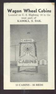 KADOKA SOUTH DAKOTA WAGON WHEEL CABINS VINTAGE ADVERTISING POSTCARD SD