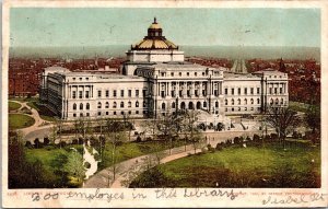 Library Congress Antique Postcard PM Cancel WOB Note UDB 1c Stamp