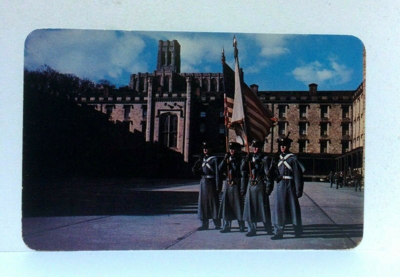 West Point New York NY Color Guard Of Cadets Central Barracks Postcard 