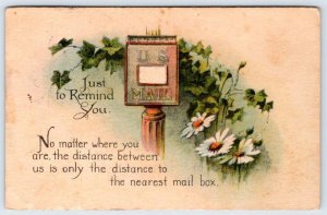 1928 JUST TO REMIND YOU ONLY DISTANCE IS THE NEAREST U.S. MAILBOX POSTCARD