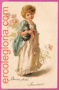 ak1456 - Illustrated VINTAGE POSTCARD -- 1900 -- CATS  Children