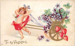 C25/ Valentine's Day Love Holiday Postcard c1910 Cambridge City Indiana Cart 12