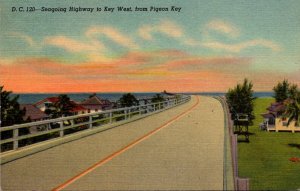 Florida Keys Seagoing Highway To Key West From Pigeon Key 1957 Curteich