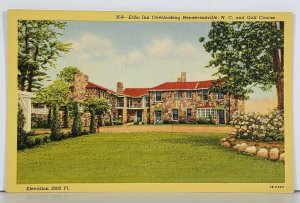 NC Echo Inn Overlooking Hendersonville and Gulf Course Linen Postcard K6