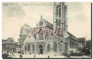 Old Postcard Paris Church of Saint Nicolas des Champs