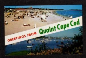 MA Greetings CAPE COD MASS Craigville Beach Harwichport Postcard Massachusetts