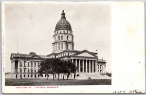 Topeka KS-Kansas, The Capitol Building, Grounds & Trees In Front, Postcard