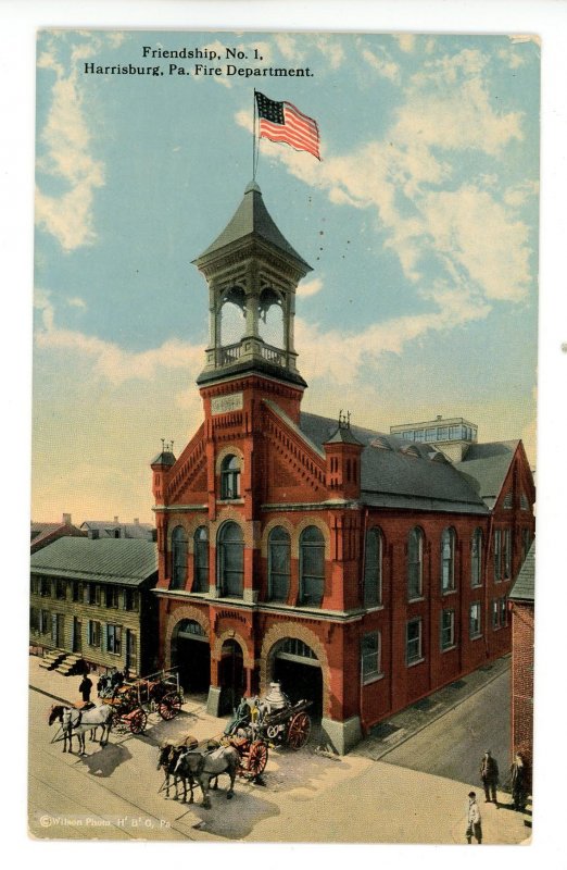 PA - Harrisburg. Fire Dept. & Apparatus, Friendship No. 1 ca 1907