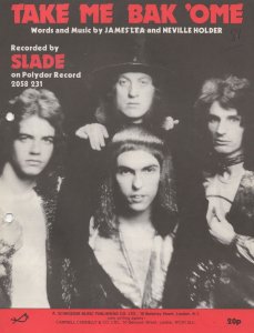 Slade Take Me Back 'Ome Home Rare Glam Rock 1970s Sheet Music