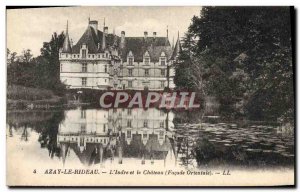 Old Postcard Azay le Rideau L & # 39Indre and Chateau