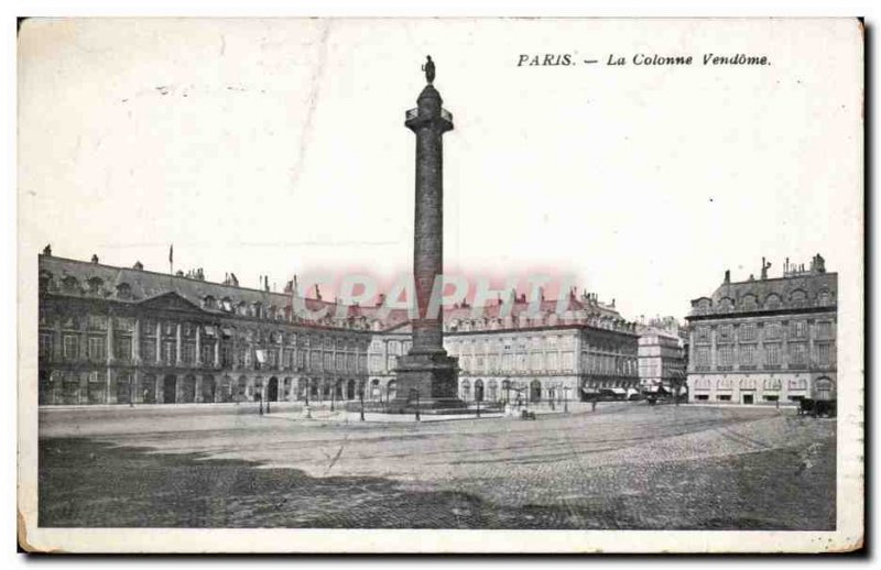 Paris - 1 - Place Vendome and the column - Old Postcard