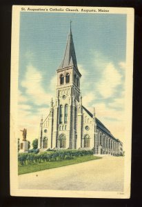 Augusta, Maine/ME Postcard, St. Augustine's Catholic Church