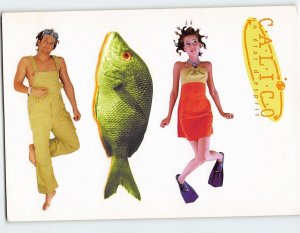 Postcard Man, Fish & Woman Strawberry Fields by Calico Ad