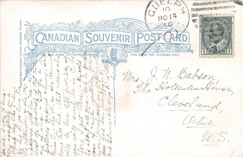 GUELPH ONTARIO CANADA AGRICULTURAL CAMPUS POSTCARD c1906