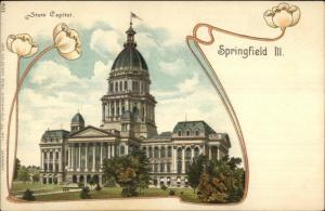 Springfield IL EARLY c1900 Postal Card State Capitol EXC COND