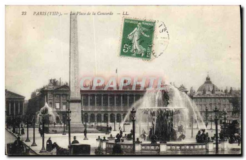 Old Postcard Paris VIII Concorde Square