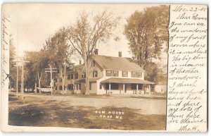 RPPC ELM HOUSE Gray, Maine Cumberland County 1905 Real Photo Antique Postcard