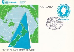 Stampex 85 New Zealand Christchurch Dog Frank Postcard FDC