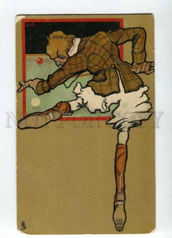 264854 ART NOUVEAU Billard BILLIARDS by LS Vintage TUCK #304